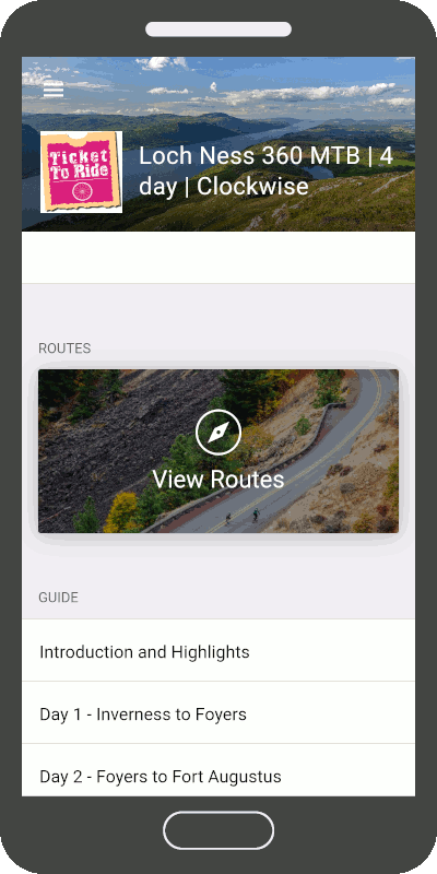 smartphone app for cycling holidays in Scotland